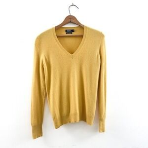 Soft Yellow Cashmere V-Neck Sweater |‎ Galeries Lafayette | Well Loved - S/XS